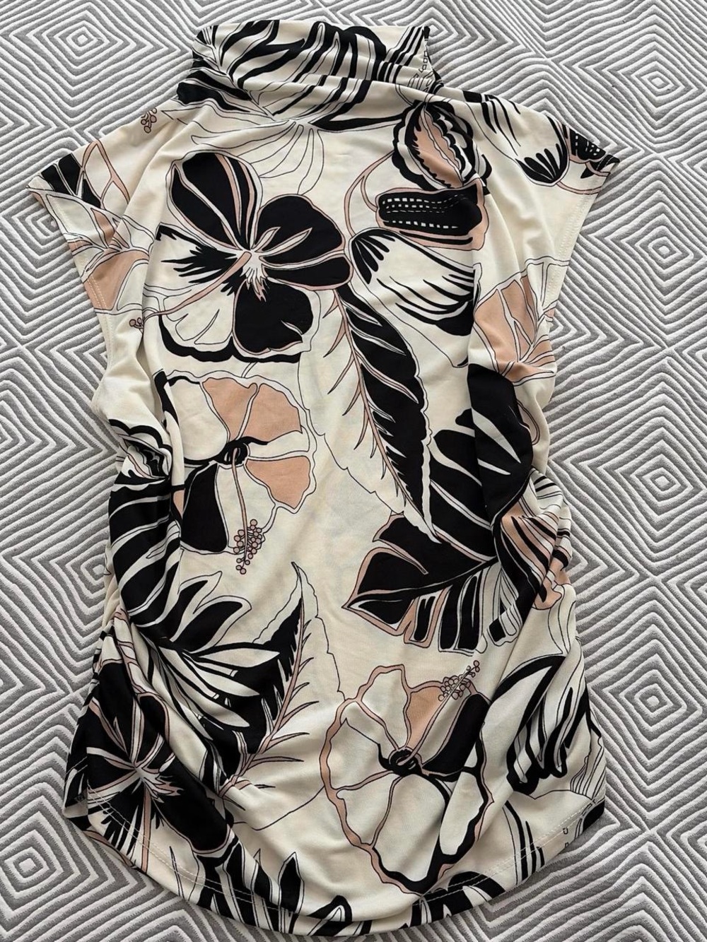 Y2K Slinky Floral Mock Neck Tank Top